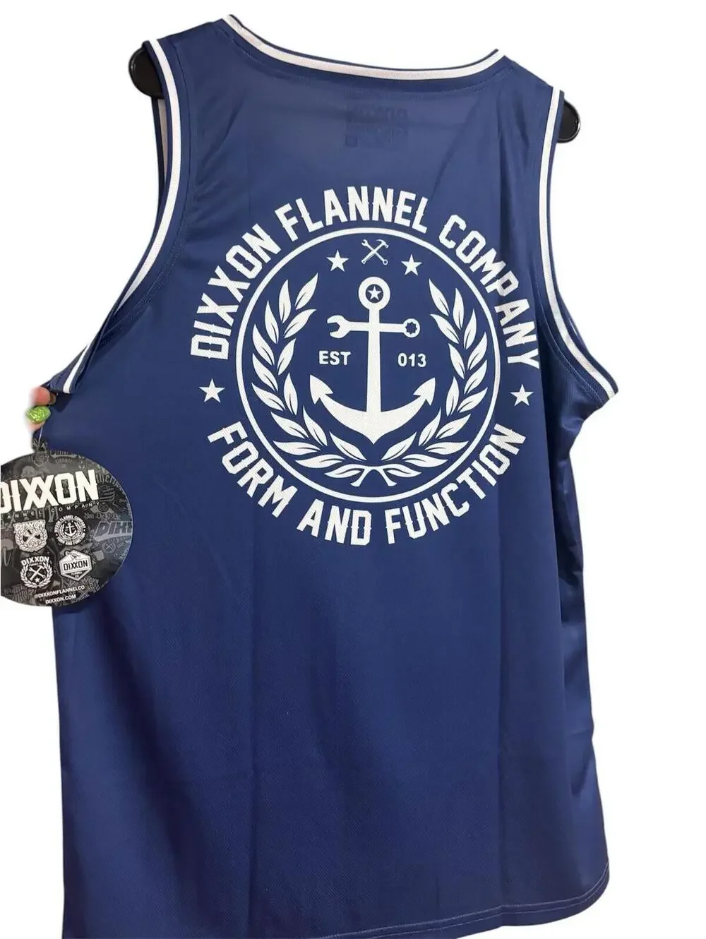Dixxon Flannel Company Tank Top Large Blue Graphic Logo Athletic Streetwear NWT - Picture 2 of 5